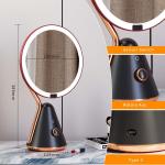 Round RGB Vanity Mirror with Light for Makeup What is the material of the mirror?