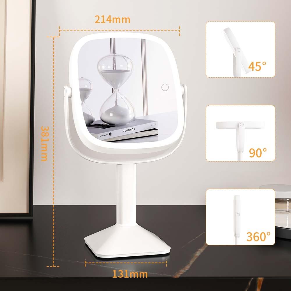 LED Square Beauty Mirror with Magnification and Light